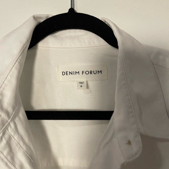 Denim Forum Aritzia Oversized White Linen Button Down Shirt. Small - Picture 3 of 7